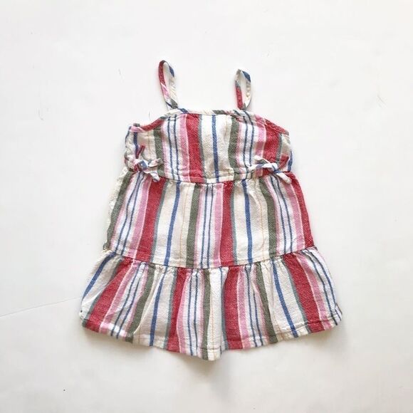 Old Navy striped linen blend  dress EUC 18-24m - Picture 1 of 4